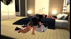 Play 3D Cheating Porn: Visiting Friend, Can't Resist His Hot GF
