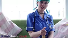 Play Blue-Haired Alternative Nurse Edges Your Cock with Passionate Solo Performance