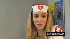 Play Busty Shemale Nurse Angelina Please Gets Hardcore and Anal in a Sexy Blowjob Session