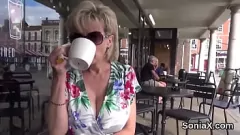 Play Adulterous English MILF Sonia reveals her massive tits in tight underwear, a fetish for monster dicks